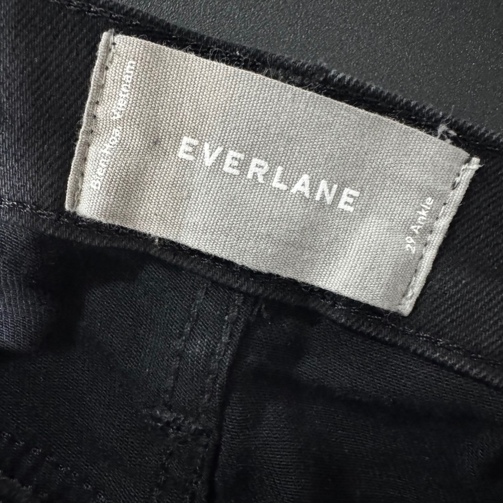 Everlane Authentic Stretch High Rise Skinny Jeans Black Ankle Size 29 - Picture 2 of 7